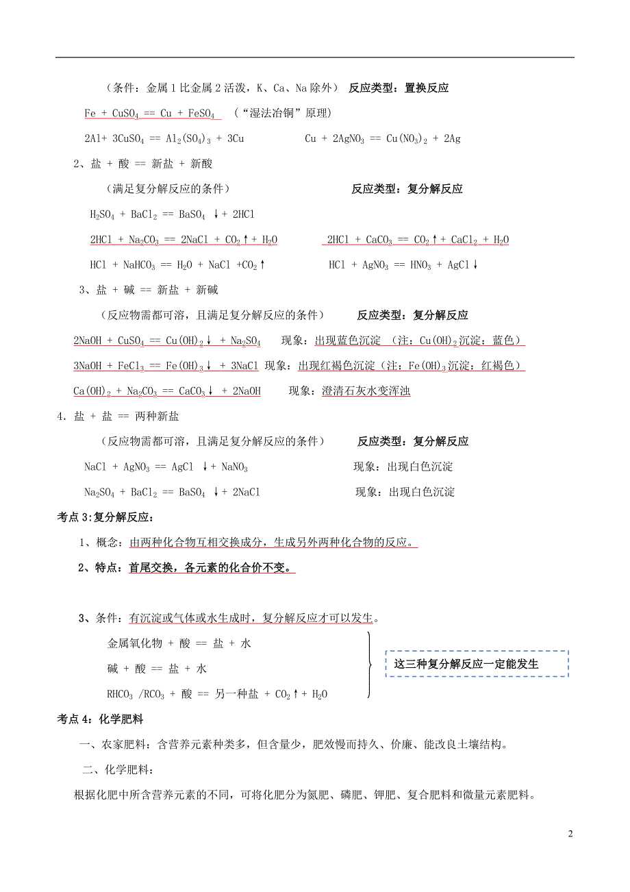 2017年中考化学 黄金知识点系列 专题10 盐和化肥_第2页