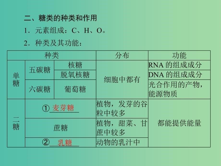 高考生物一轮总复习 第2章 第3-4节 遗传信息的携带者 核酸、细胞中的糖类和脂类课件（必修1）_第5页