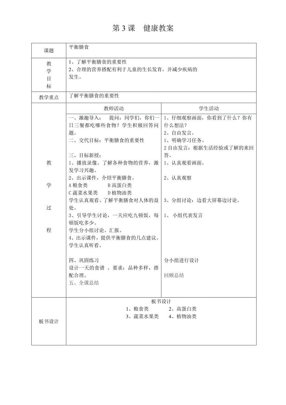 小学四年级健康教案1_第5页