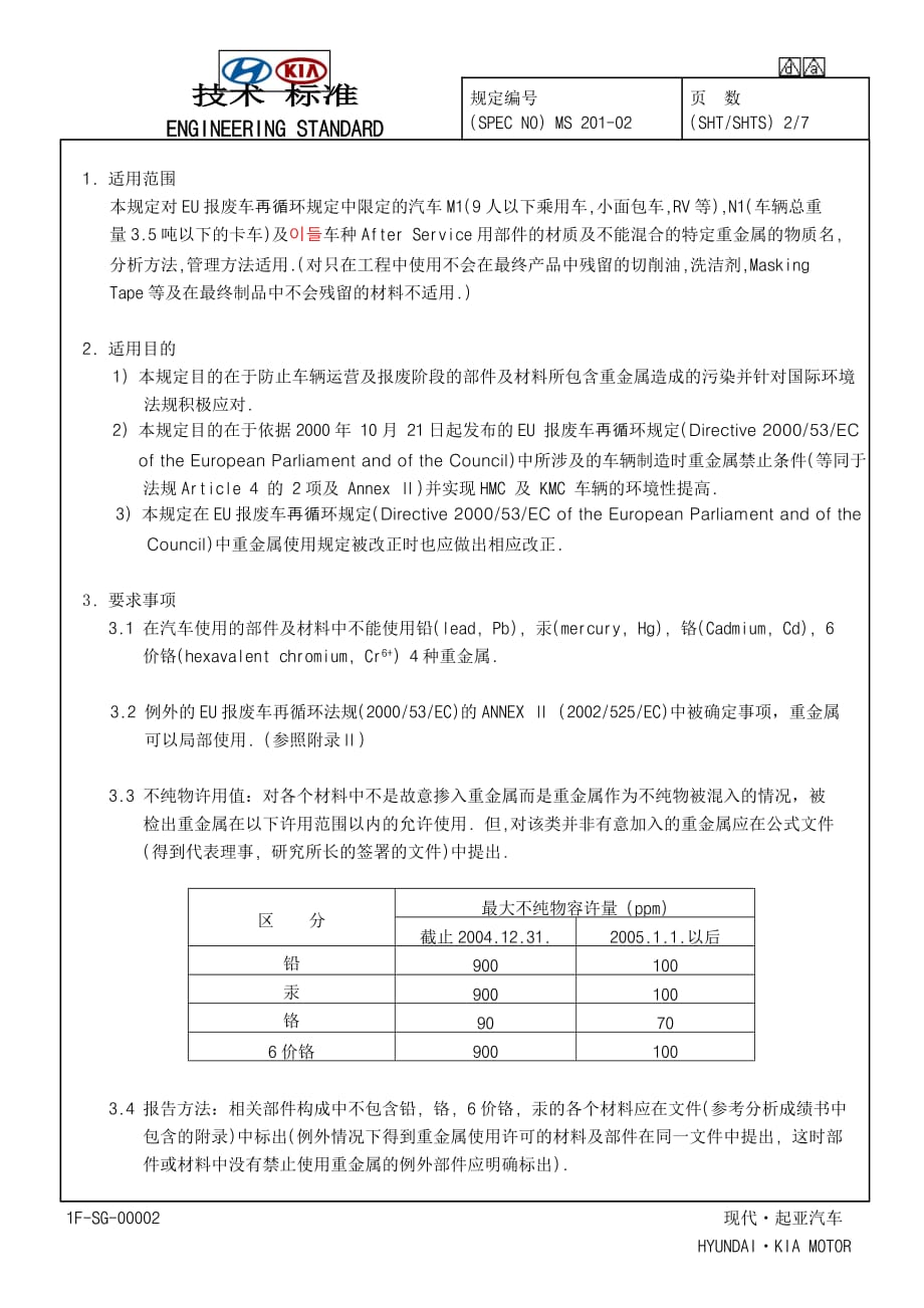 汽车部件及材料重金属禁用要求_第2页