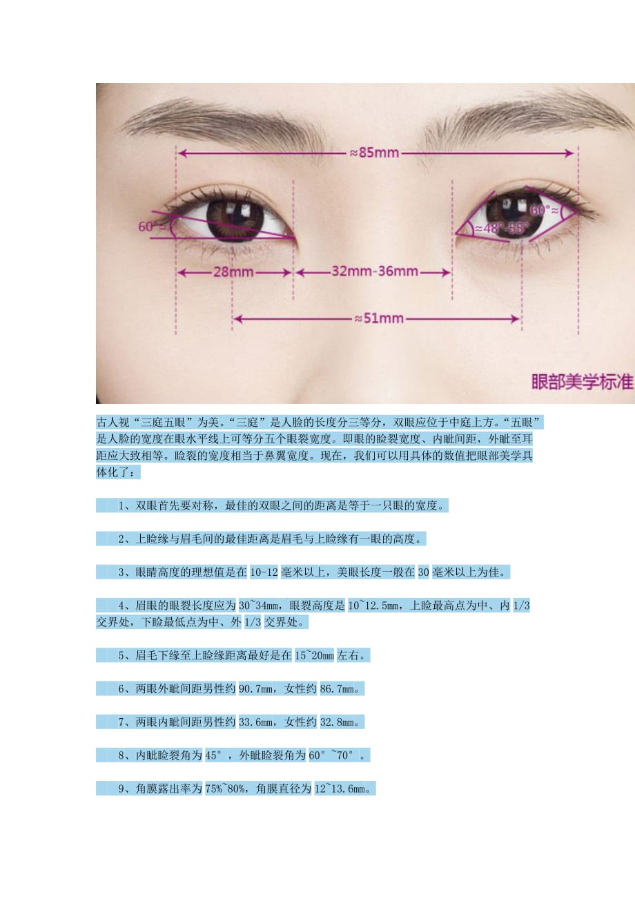 眼部美学标准_第1页