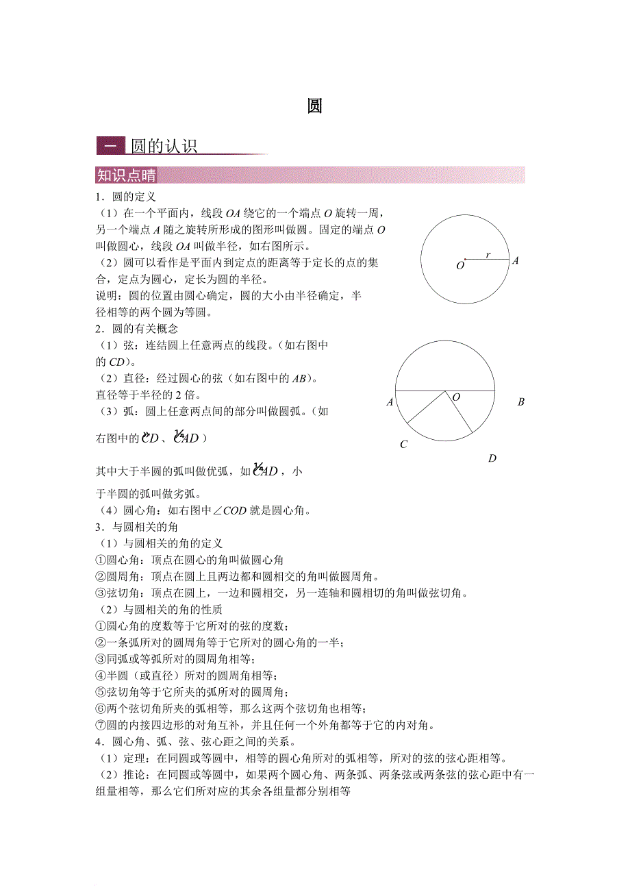 初中圆知识点总结与练习.doc_第1页