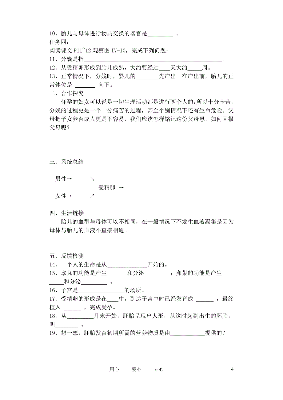 七年级生物下册-导学案--人教新课标版_第4页