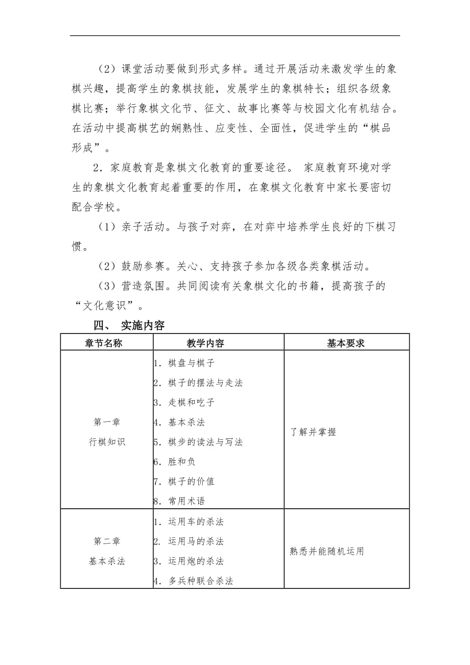 中国象棋校本课程实施方案_第4页