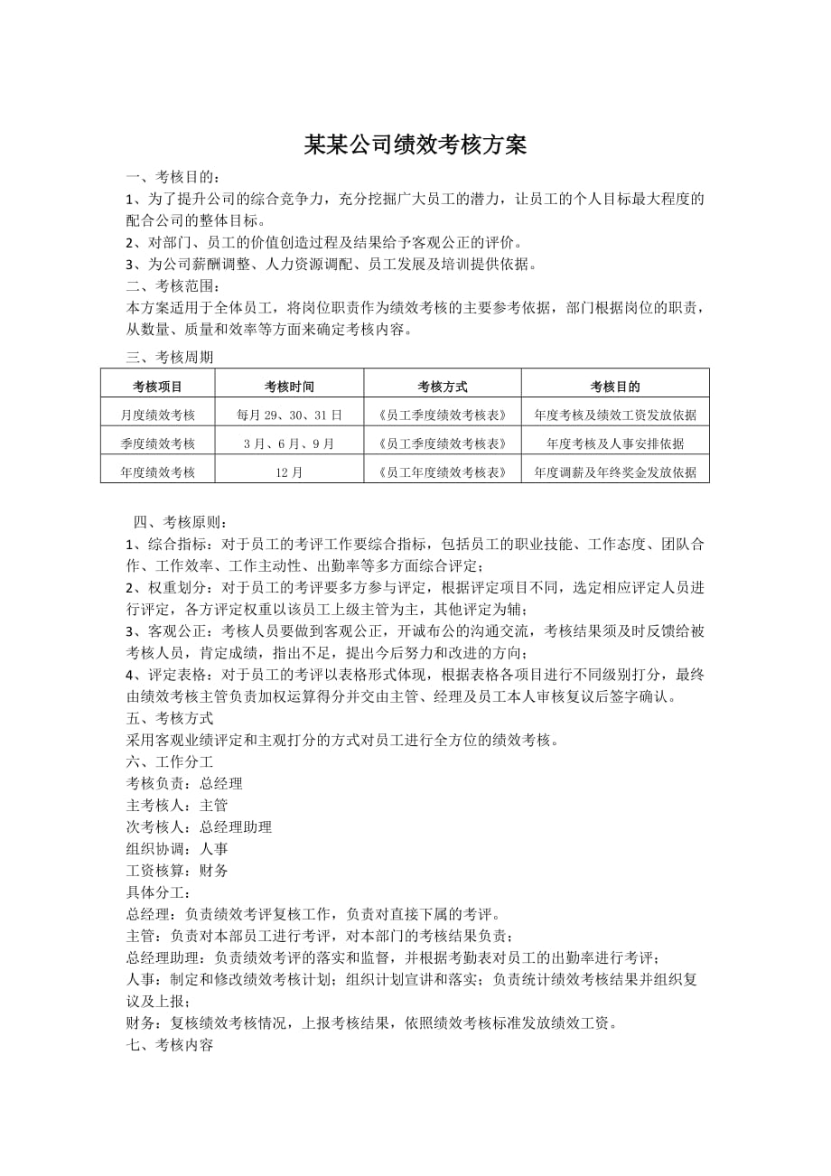 中小企业绩效考核指标制订方案.doc_第1页