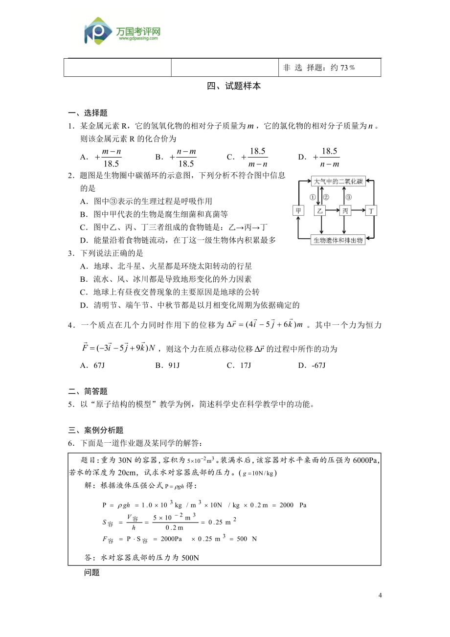 初中科学考试大纲资料_第4页