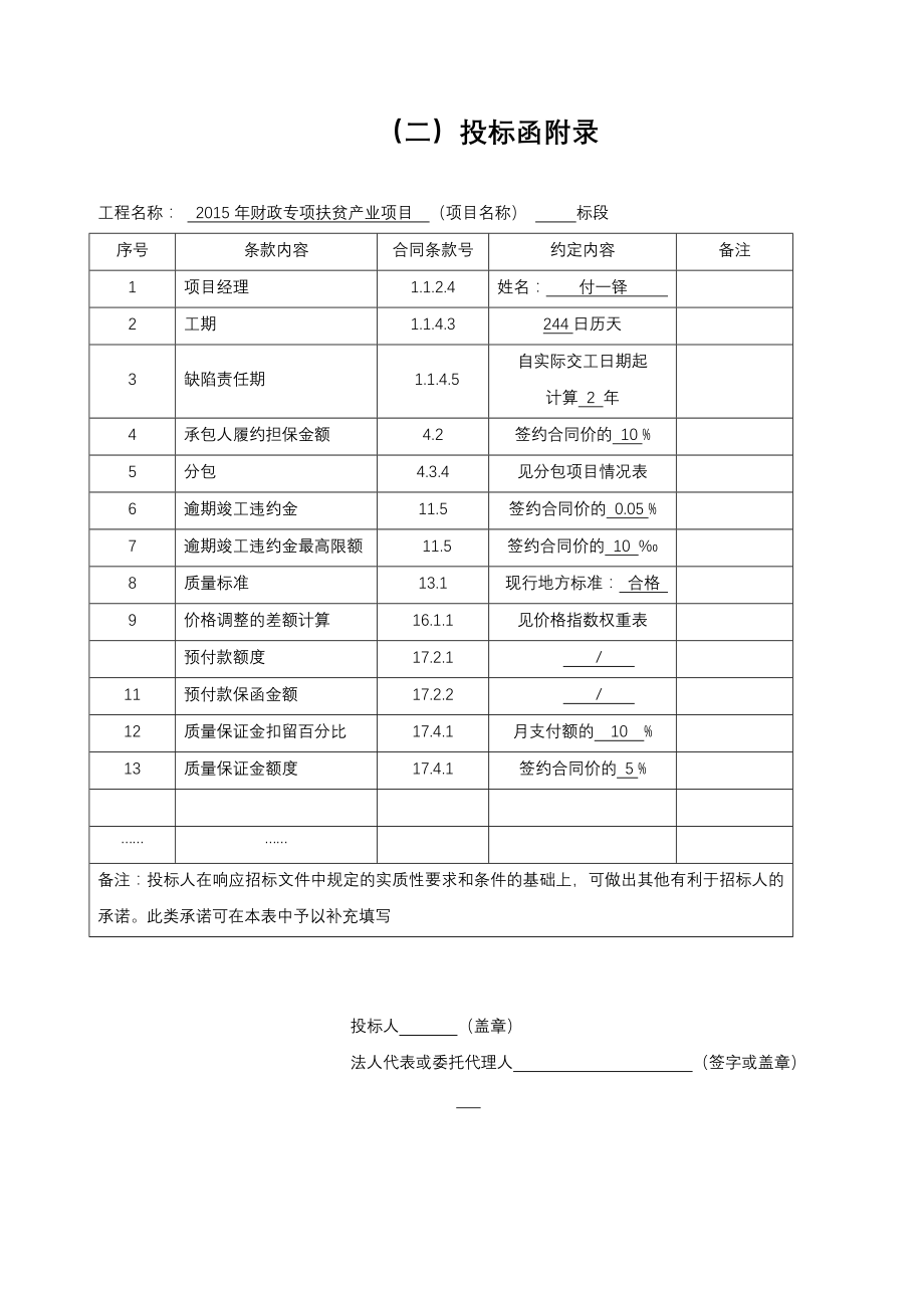 财政专项扶贫产业项目投标文件资料_第2页