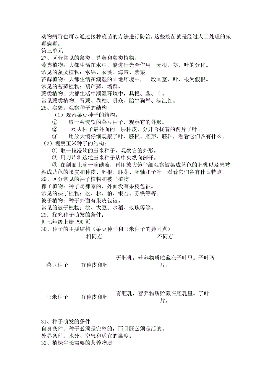 人教版初中生物会考复习资料(知识点)_第4页