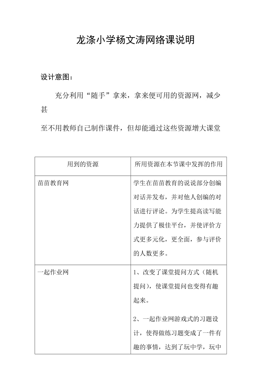 英语人教版三年级下册资源在本节课中的作用_第1页