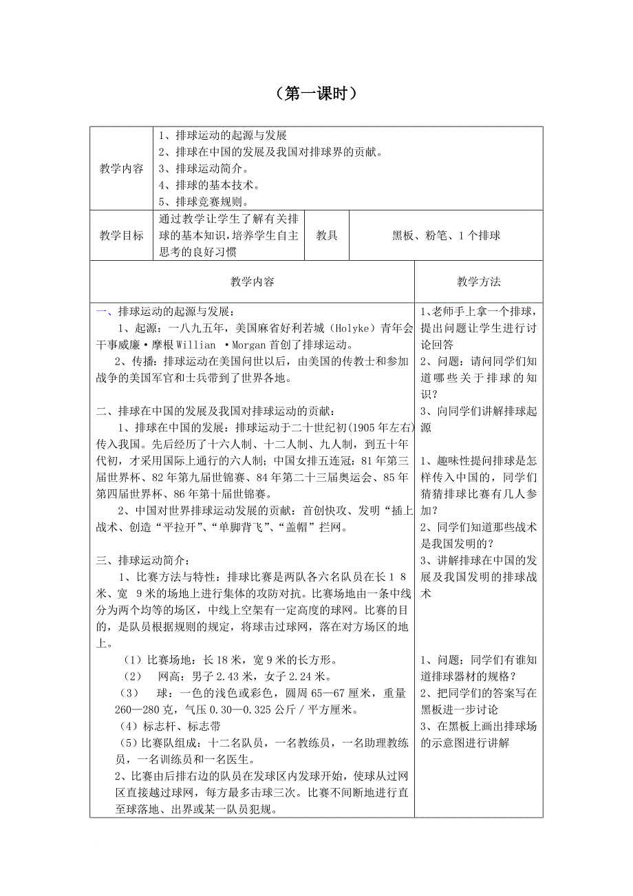 初中排球课教案.doc_第1页