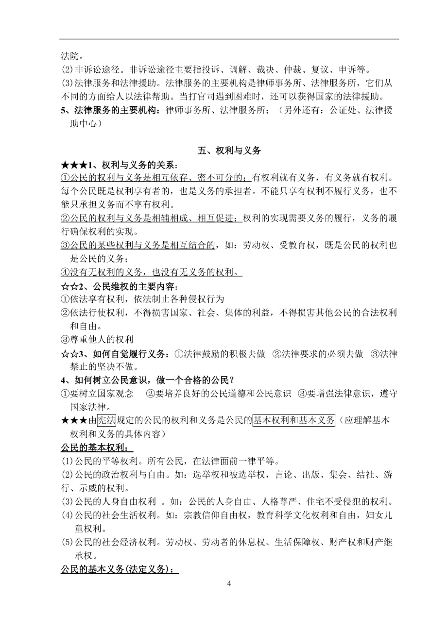 初中思想品德法律部分复习提纲.doc_第4页