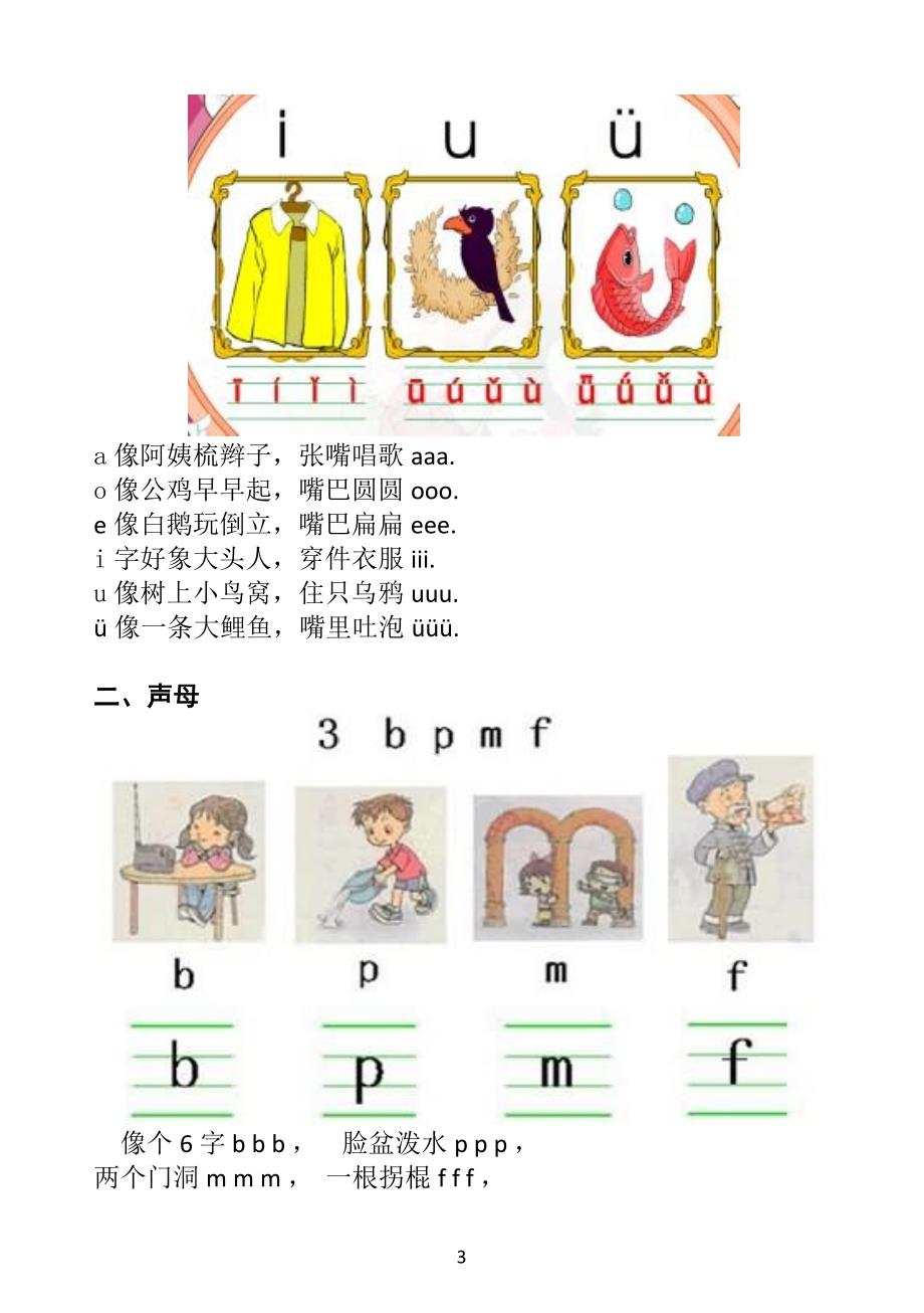 一年级：巧记汉语拼音口诀大全.doc_第3页