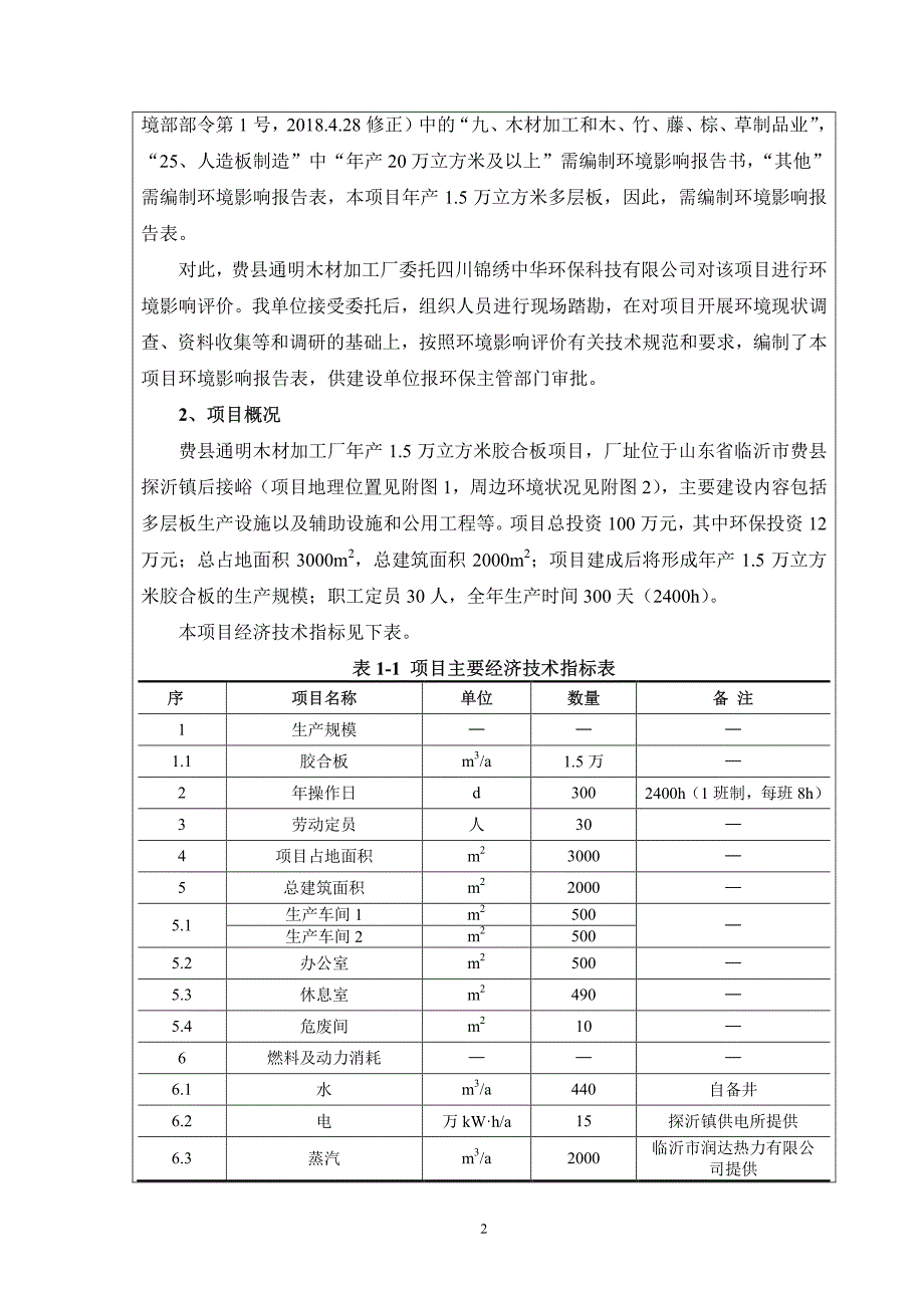 费县通明木材加工厂年产1.5万立方米胶合板项目环境影响报告表_第4页