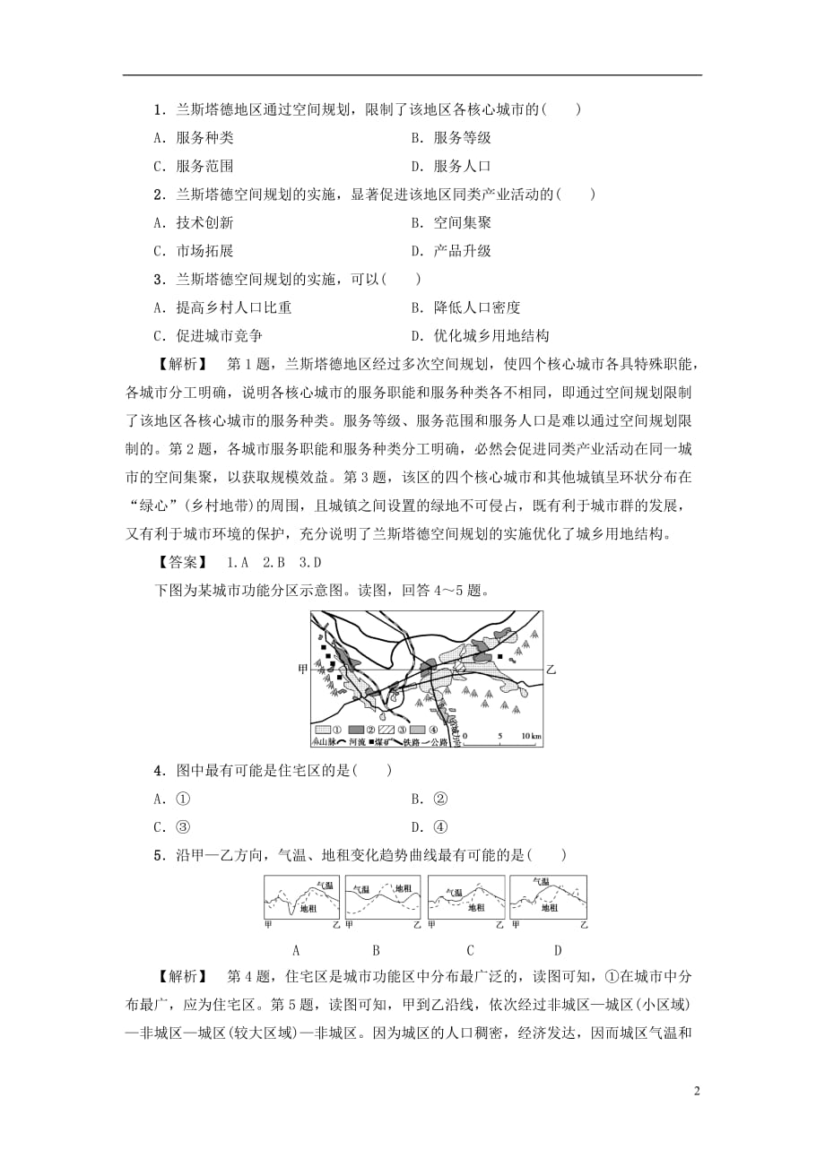 2018版高中地理第2章城市与城市化章末分层突破新人教版必修_第2页