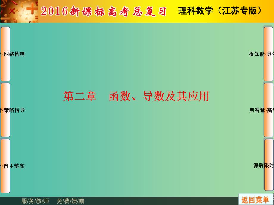 高考数学总复习 第2章 第1节 函数 导数及其应用课件 理（新版）苏教版必修1_第1页