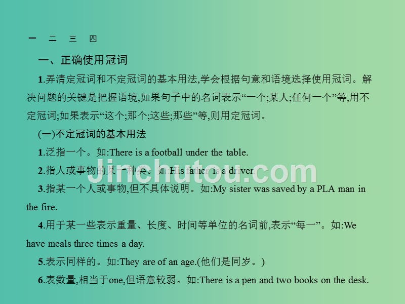 高考英语总复习 语法专项 专题3 冠词与介词的误用课件 新人教版_第3页