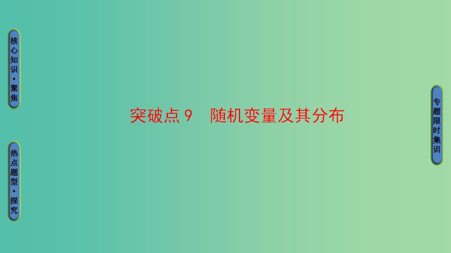 高三数学二轮复习 第1部分 专题3 突破点9 随机变量及其分布课件（理）_第1页