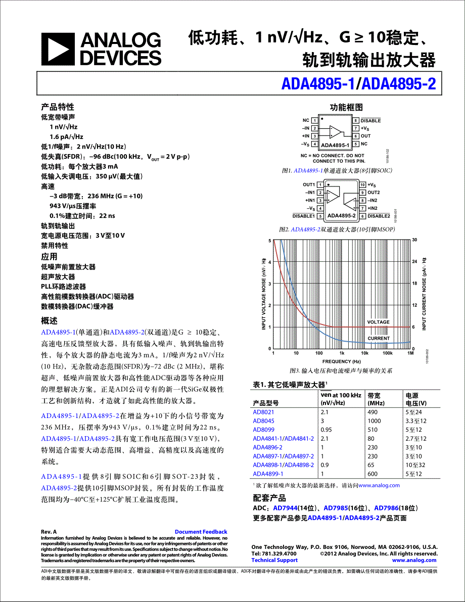 ada4895-1_4895-2_cn芯片手册_第1页