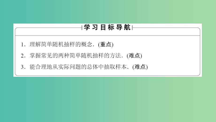 高中数学 第1章 统计 2.1 简单随机抽样课件 北师大版必修3_第2页