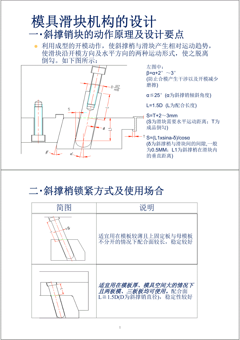 模具滑块机构的经典设计资料_第1页