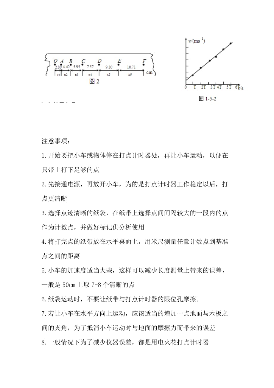 打点计时器注意事项和公式总结_第2页