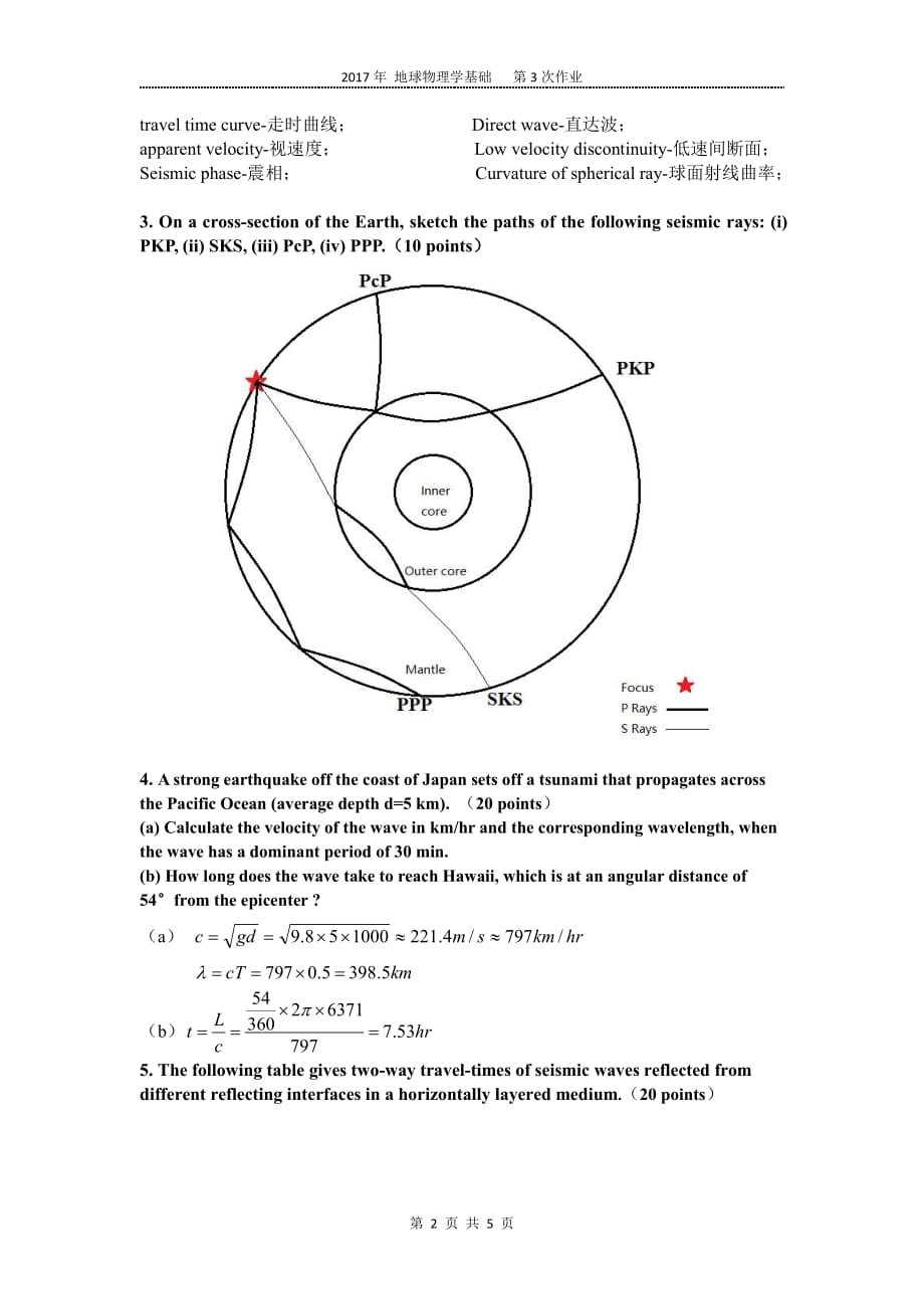 2017年地球物理学基础作业03及参考答案资料_第2页