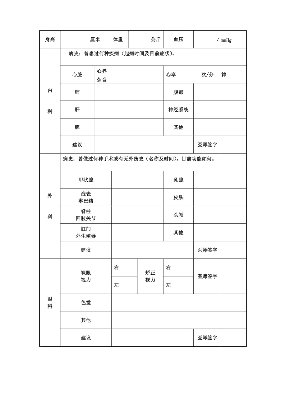 事业单位招聘人员体检表_第4页