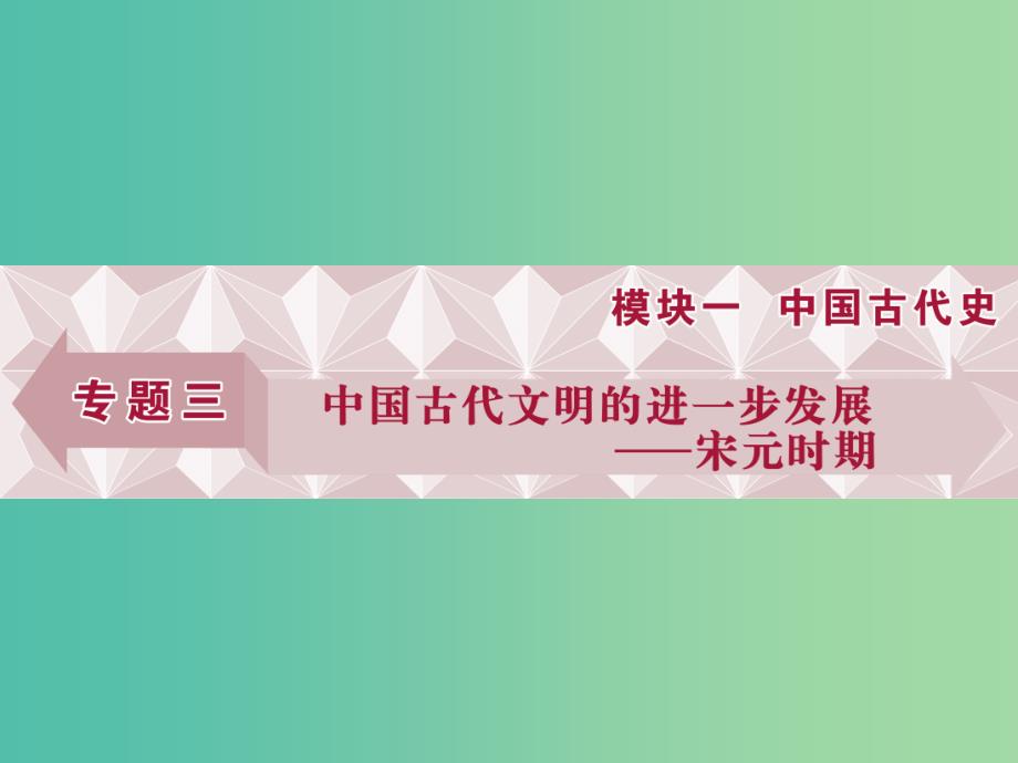 高考历史一轮复习 专题3 中国古代文明的进一步发展——宋元时期 第4讲 宋元时期的政治、经济与思想文化课件_第1页