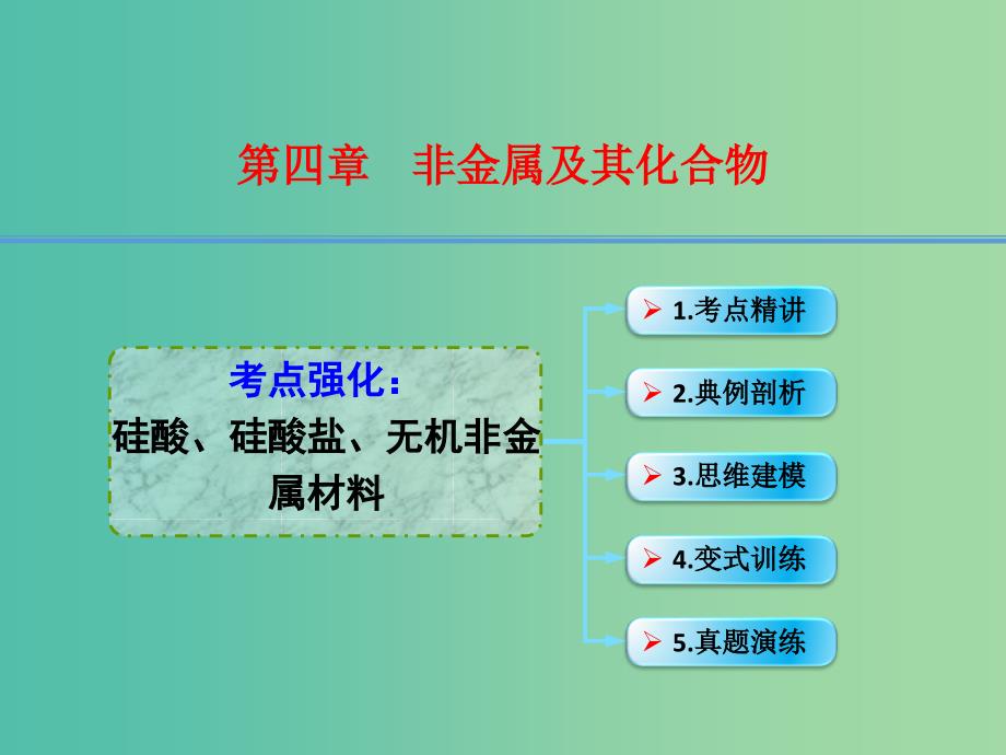 高考化学一轮复习 4.3考点强化 硅酸、硅酸盐、无机非金属材料课件_第1页