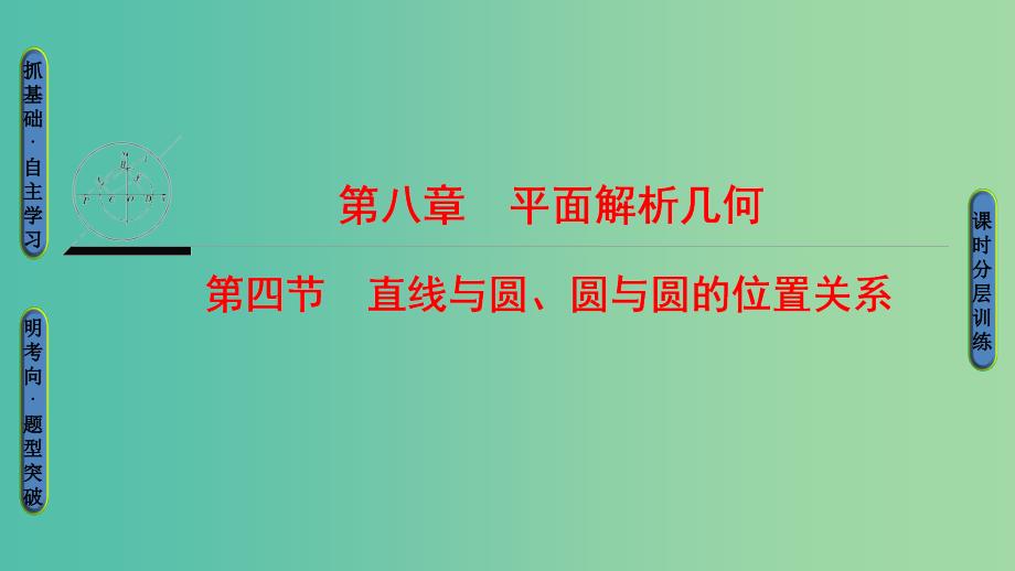 高考数学一轮复习第8章平面解析几何第4节直线与圆圆与圆的位置关系课件文新人教a版_第1页