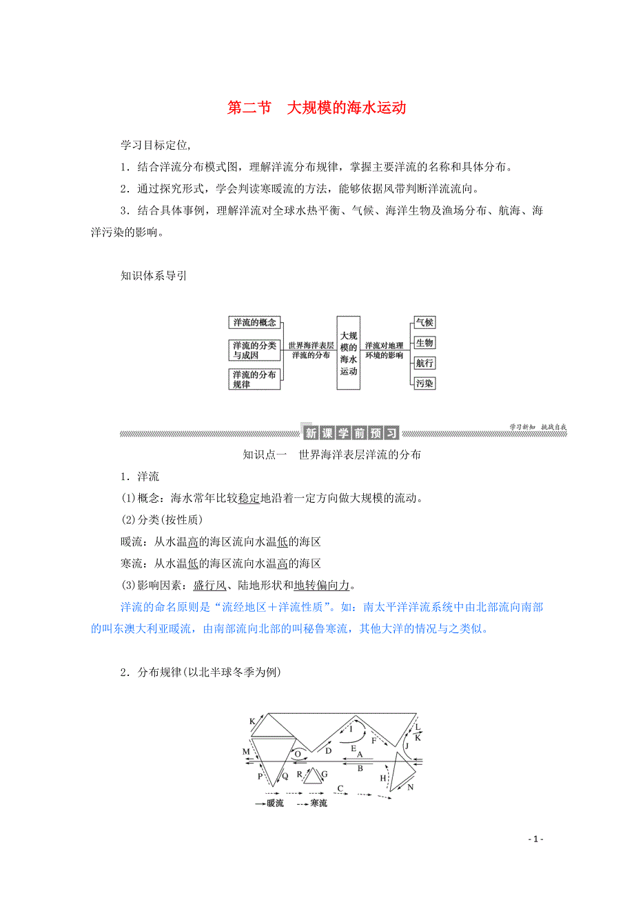 2019_2020学年高中地理第三章地球上的水3.2大规模的海水运动学案含解析新人教版必修_第1页