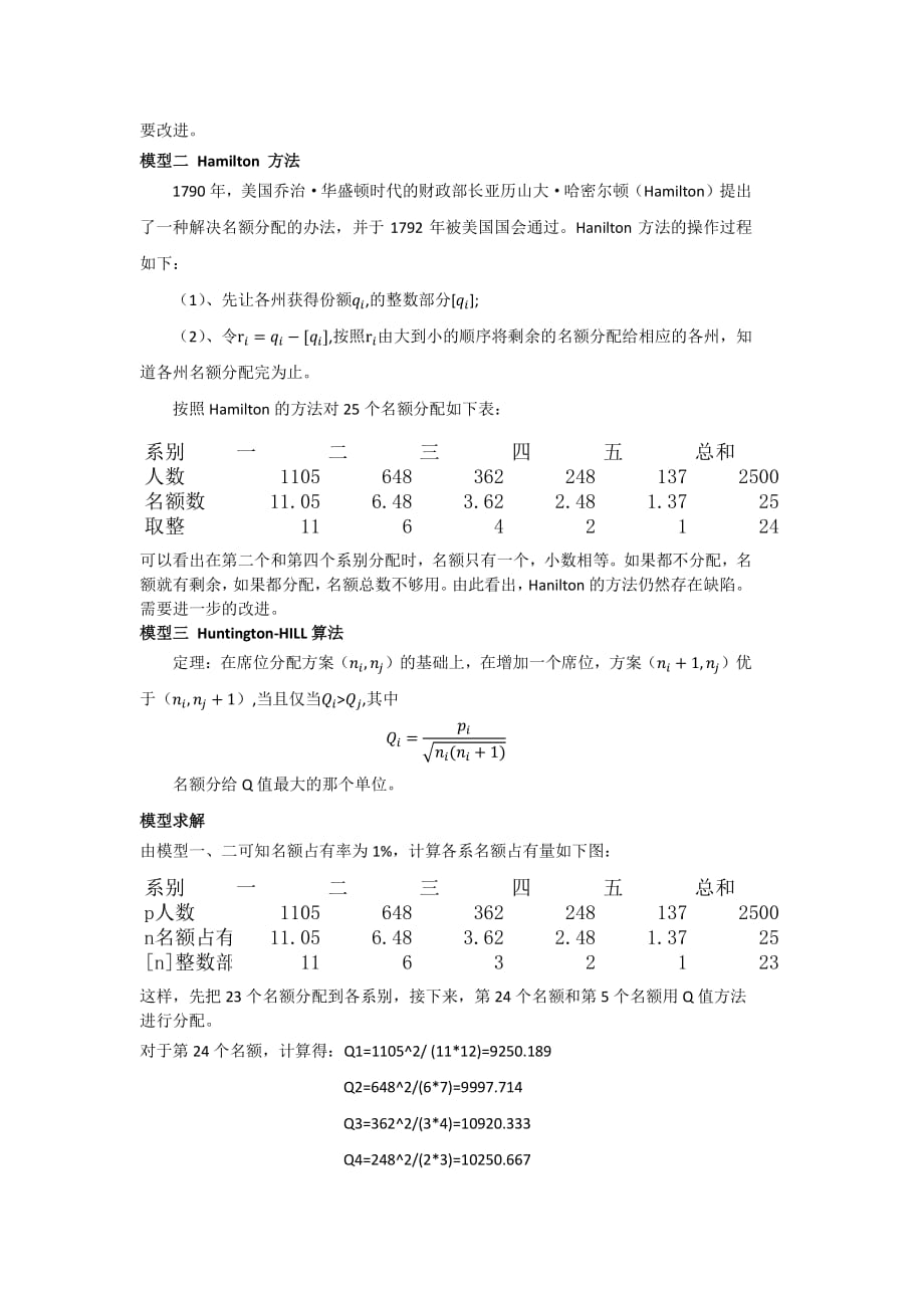 数学建模,名额分配问题资料_第2页