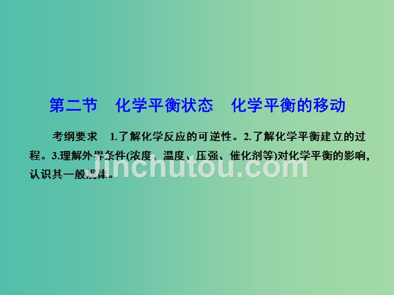 高考化学总复习 7.2化学平衡状态 化学平衡的移动课件_第1页