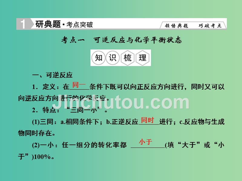 高考化学总复习 7.2化学平衡状态 化学平衡的移动课件_第2页