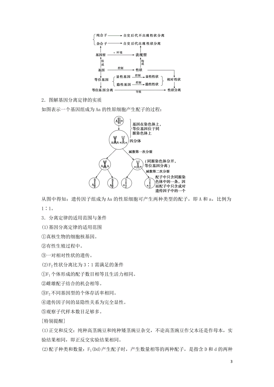 新课标2020高考生物一轮总复习第6单元第1讲基因的分离定律教案20190809164_第3页