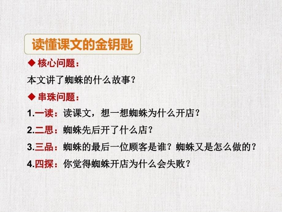 人教版小学语文公开课优质课件精选——《蜘蛛开店2）_第5页