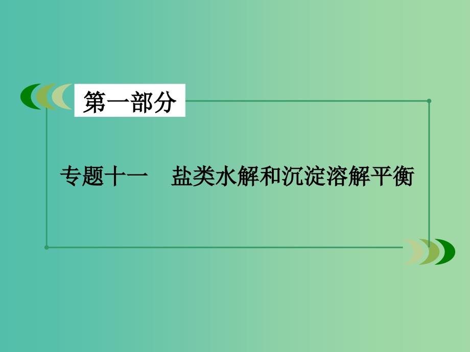 高考化学二轮复习 专题11 盐类水解和沉淀溶解平衡课件_第2页