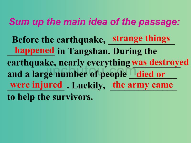 高中英语 unit 4 earthquakessection two language points2课件 新人教版必修1_第3页