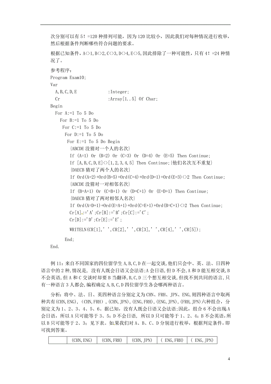 高中信息技术 全国青少年奥林匹克联赛教案 枚举法二_第4页