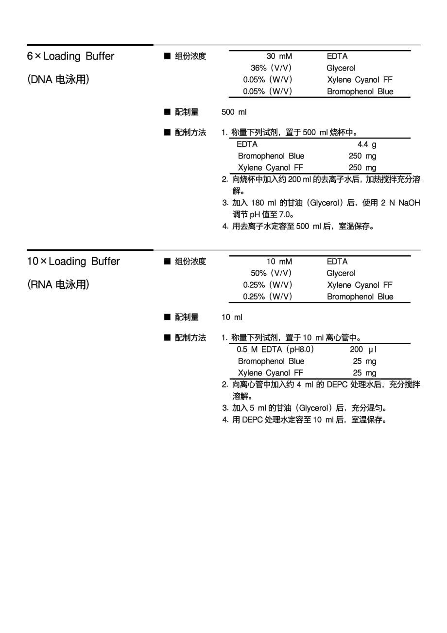 核酸电泳相关试剂、缓冲液的配制方法资料_第3页