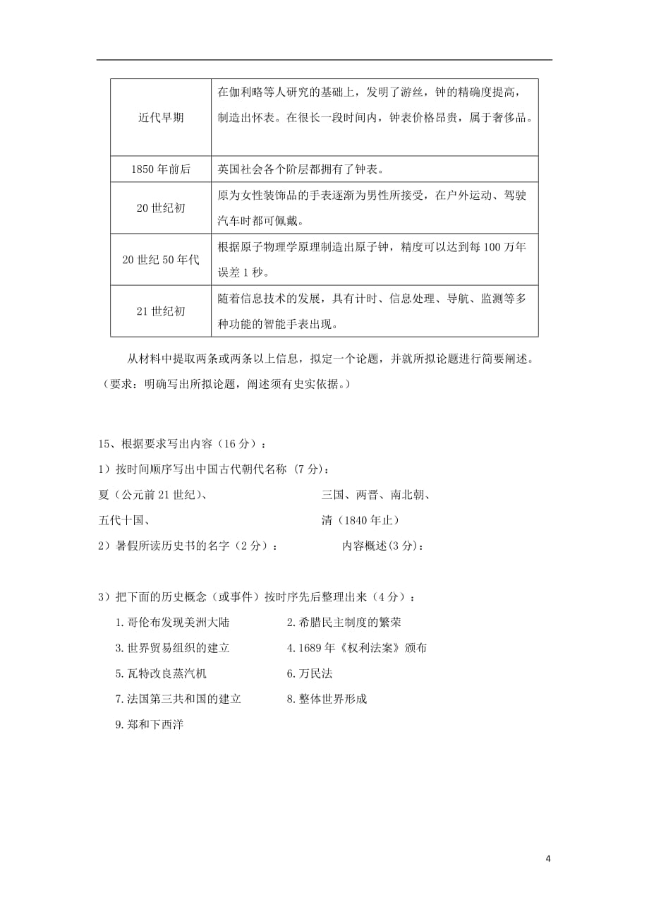 四川省2019_2020学年高二历史上学期开学考试试题2019091601134_第4页