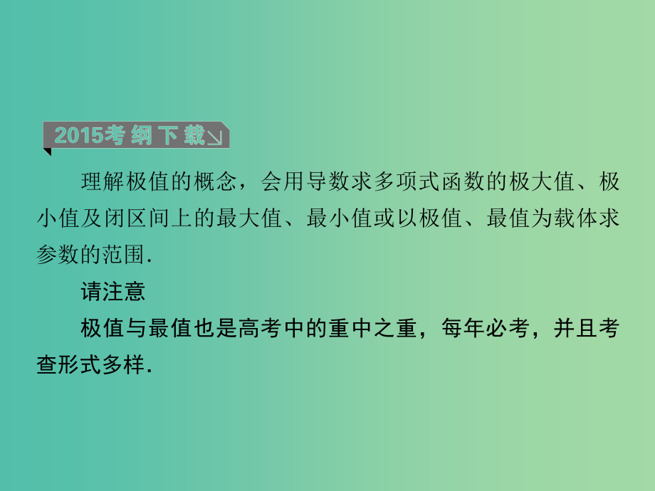 高考数学一轮复习 第三章 第3课时 导数的应用（二）极值与最值课件 理_第3页