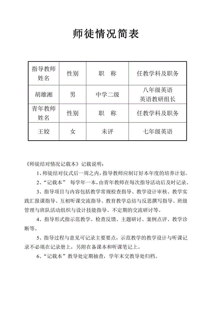 青蓝工程记录册资料_第2页