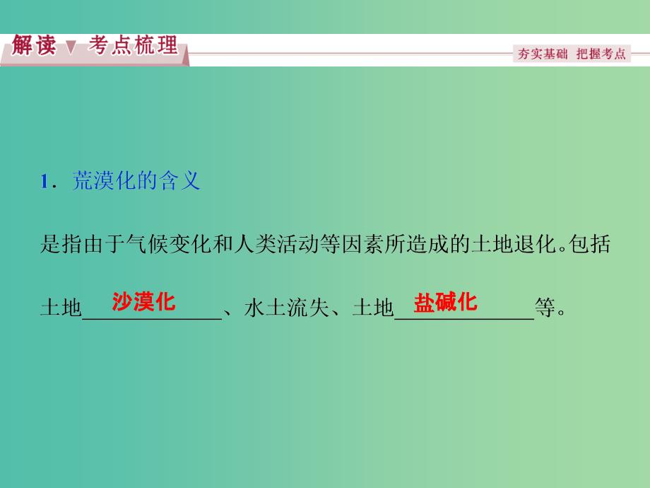 高考地理总复习 第二章 区域可持续发展 第一节 荒漠化的危害与治理课件 湘教版必修3_第4页