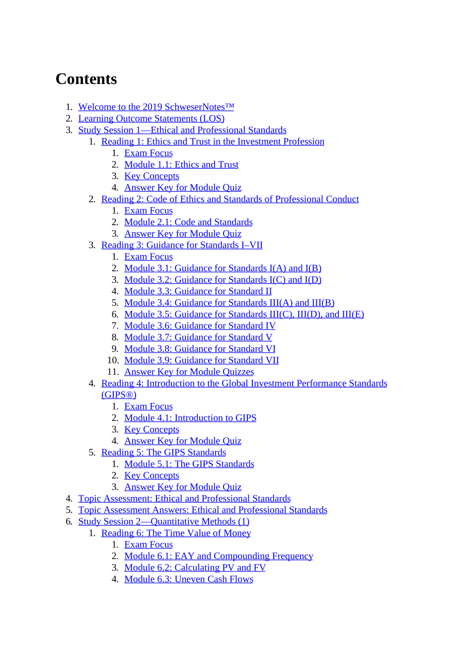 2019年金融分析师考试必备资料CFA 2019 - Level 1 SchweserNotes Book 1_第2页