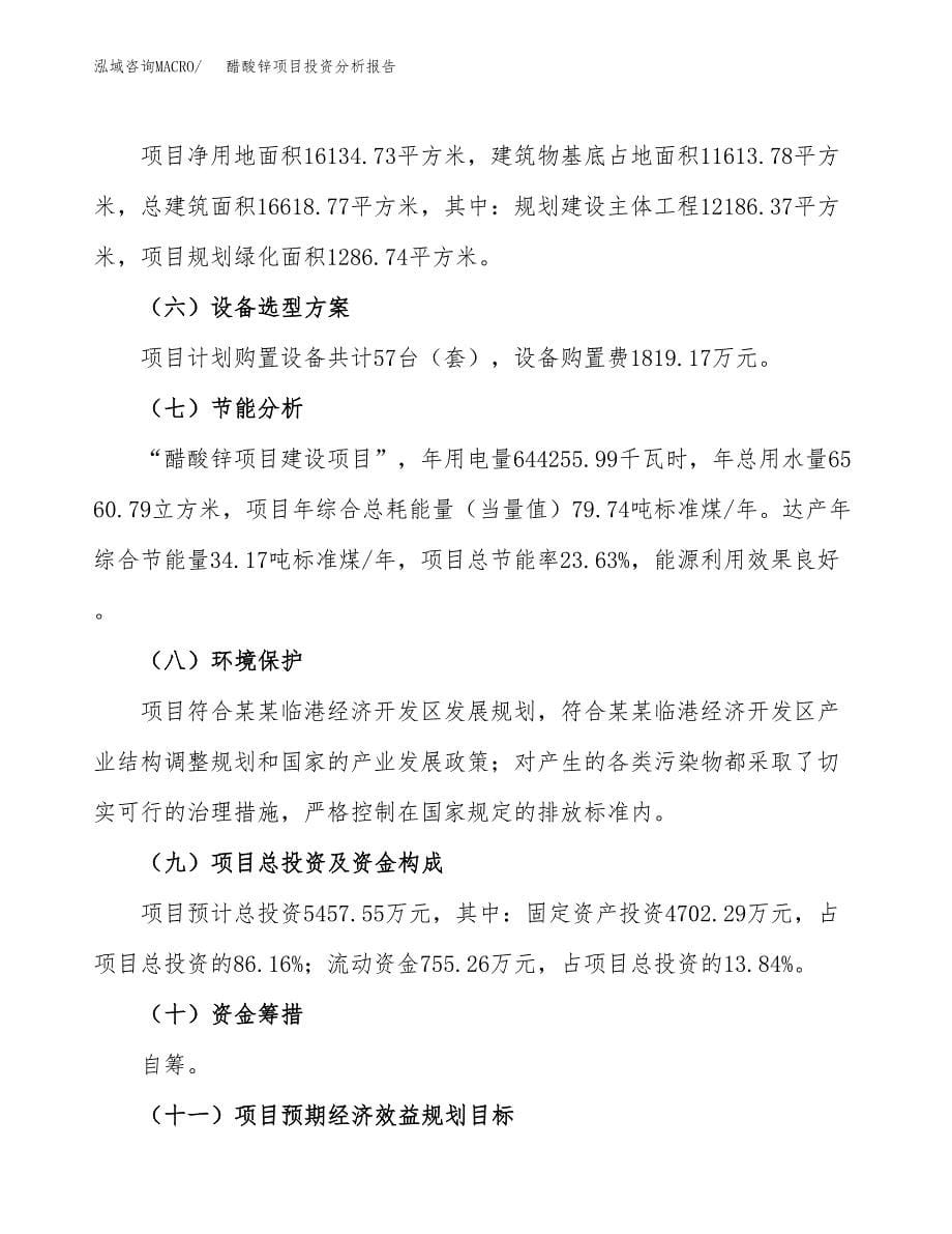 醋酸锌项目投资分析报告（总投资5000万元）（24亩）_第5页