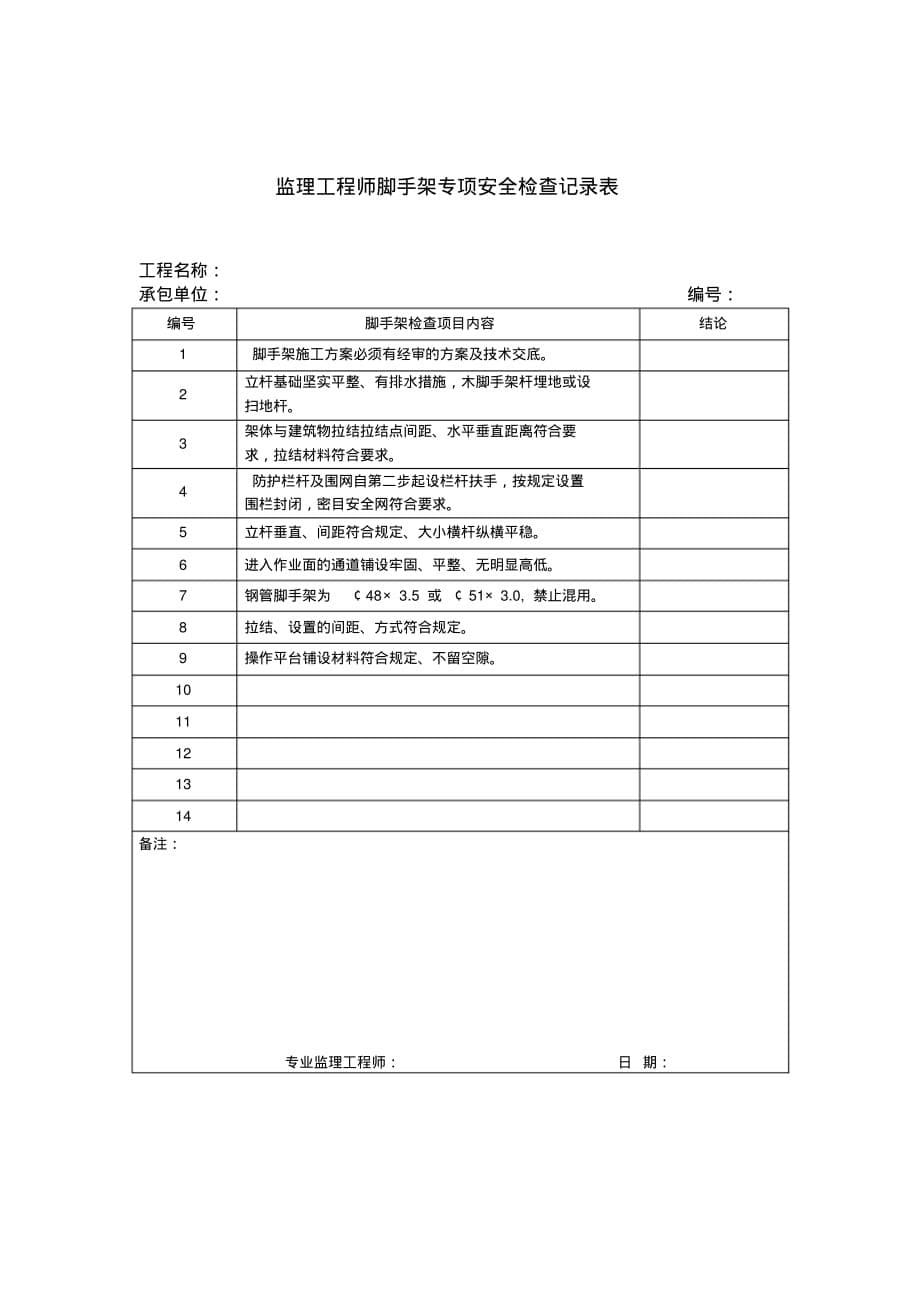 联合安全大检查记录表格_第5页