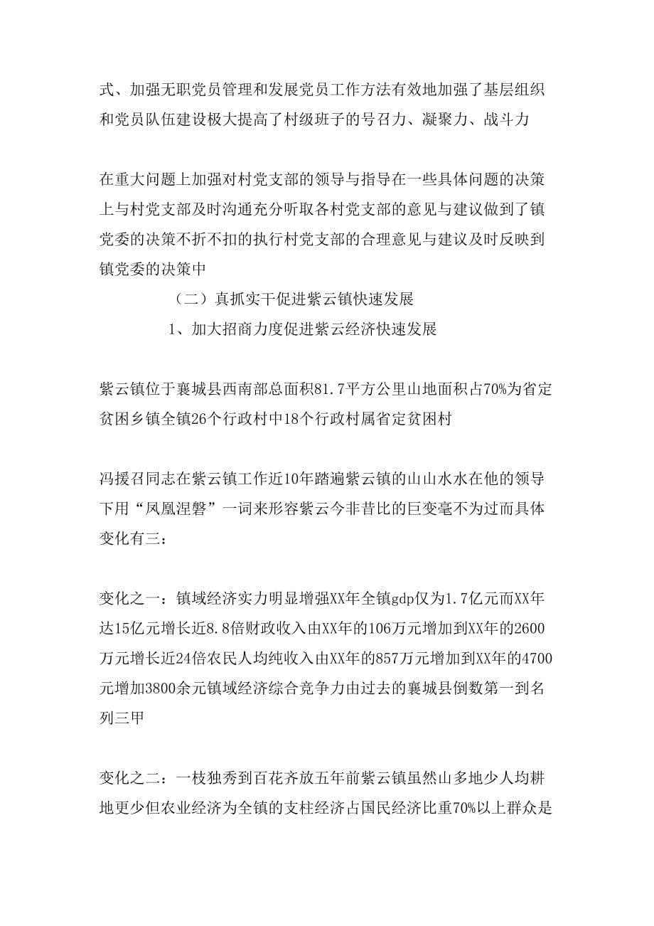 2019年镇党委书记申报材料_第5页