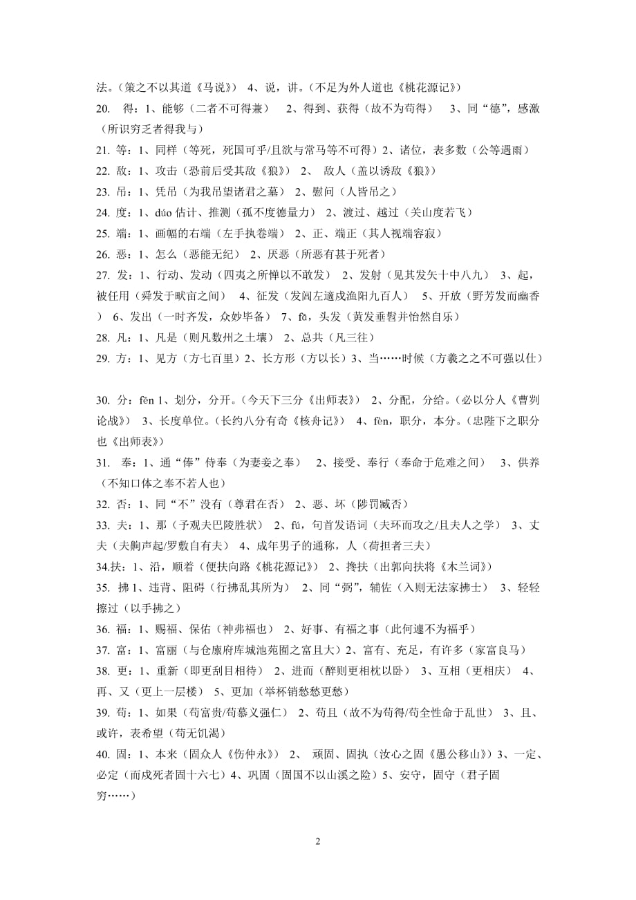 苏教版初中语文180个实词虚词详解_第2页