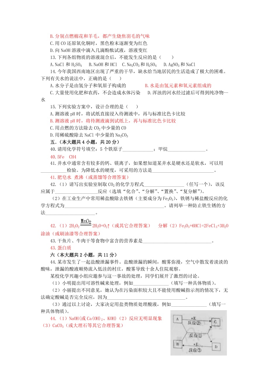 2010年湖南省长沙市中考真题理科综合试卷_第2页